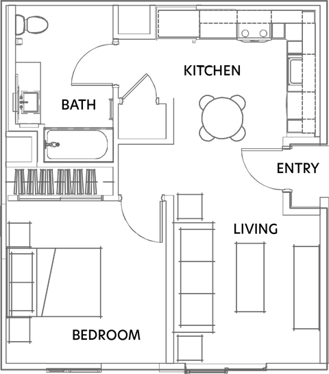 Napa Cove 1 Bed 1 Bath 638 SF